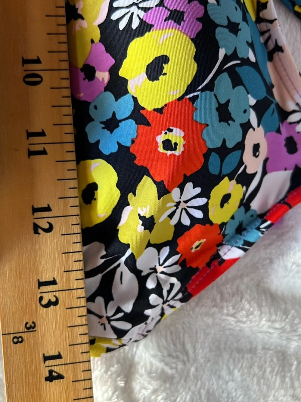 Anne Cole Black Floral One-Piece Swimsuit with Multicolor Flowers